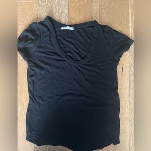 Zara Black Ribbed Top Size S